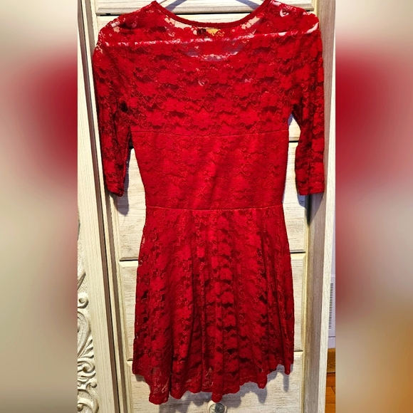 2/$15 Short red lace dress - Picture 3 of 3